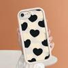 Lovers Black White Love Heart Square Ladder Silicone Phone Case for iPhone Samsung Galaxy Xiaomi Redmi POCO HUAWEI Honor Shockproof Rubber Cover