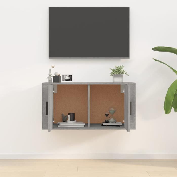 816630 vidaXL Meuble TV mural Sonoma gris 80x34,5x40 cm