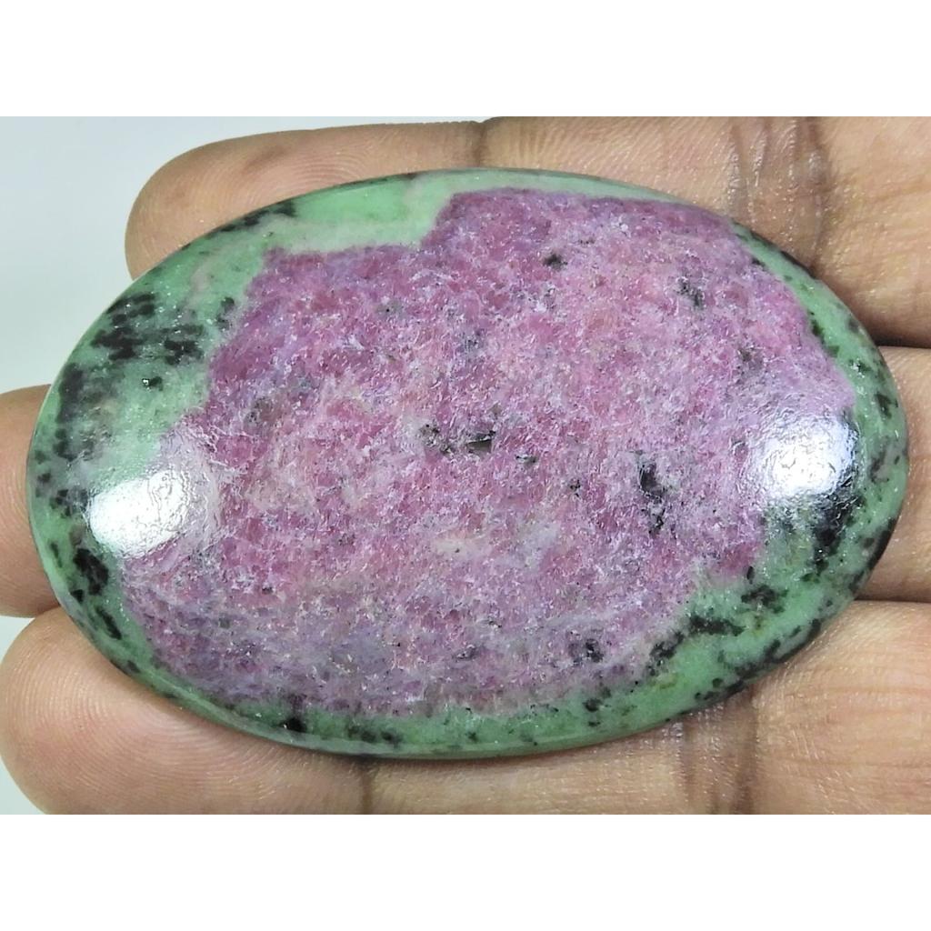 226Cts. Natural Ruby Zoisite Oval Cabochon Loose Gemstone 41X60X08MM D-156