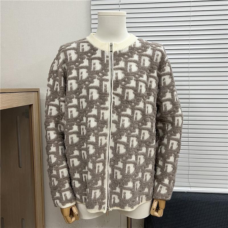 Höst/Vinter Unisex Lös Jacquardtröja med Broderat Bokstavslogotyp och Rund Hals