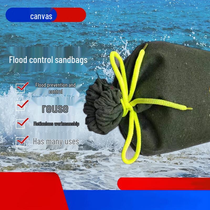 UOSU Thickened Canvas Drawstring Flood Control Sandbag 25x50 cm