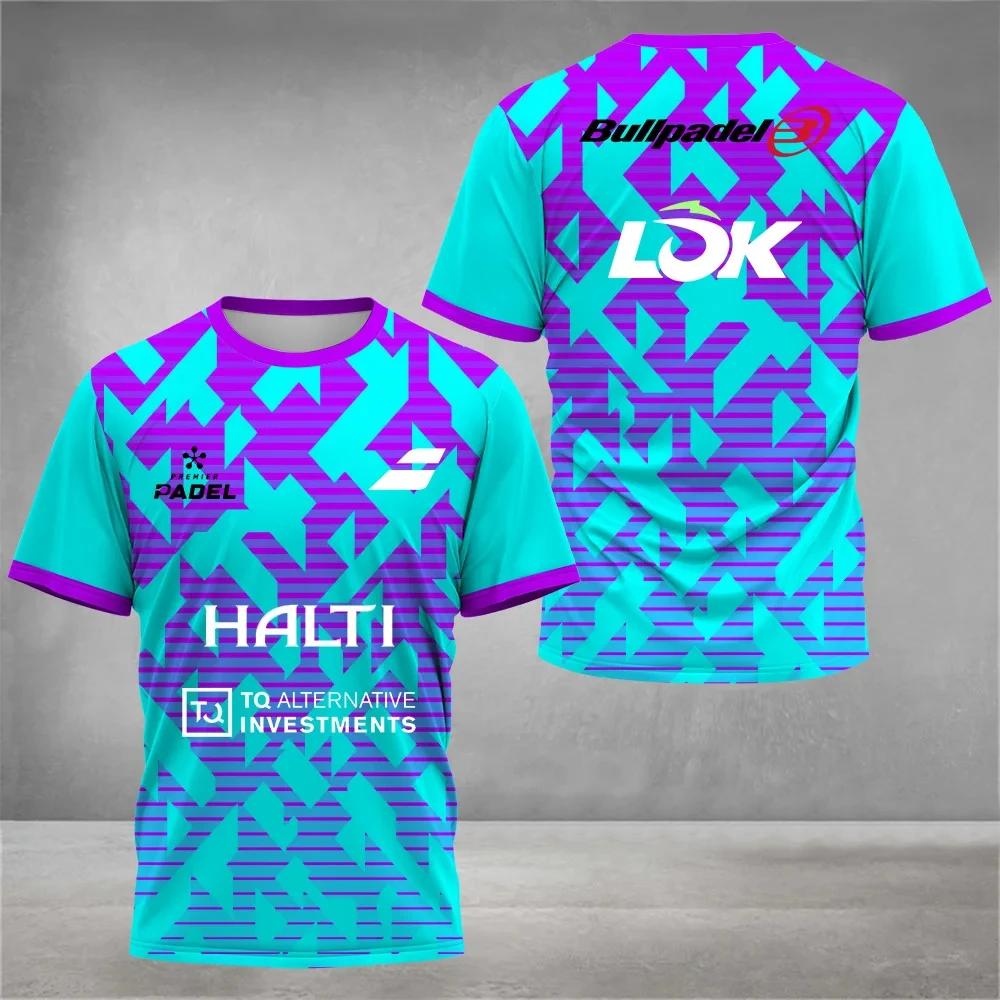 Sommer 3D-gedruckte Tennis-Trainings-Trikots Schnelltrocknend Atmungsaktiv Rundhalsausschnitt Kurzarm Blazer T-Shirt Herrenmode Freizeit Sportbekleidung