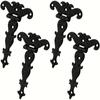 4pcs Heavy Duty T-Hinges - Vintage Black Decorative Metal Hinges for Barn Doors, Powder Coated, Screws Included, Easy Installation with Accessories