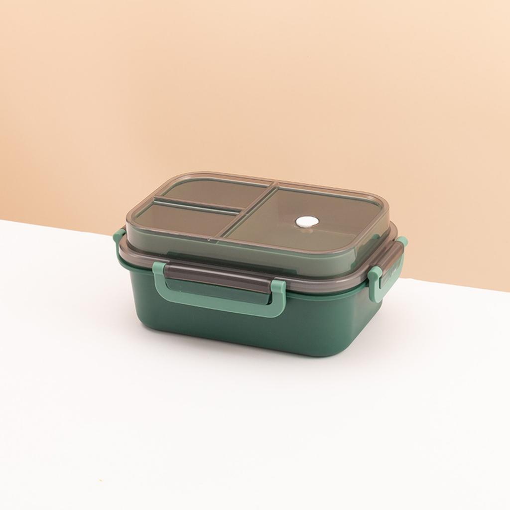 Englisch: Doppellagige versiegelte Lunchbox Geteilte Bento-Box Mikrowellengeeigneter Behälter für Studentenmahlzeiten mit Besteck