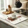 1Pcs Rubber Drying Mat With Christmas Theme For Coffee Shop Restaurant Kitchen Carpet Tableware Durable Diatom Mud Table Mat Pet