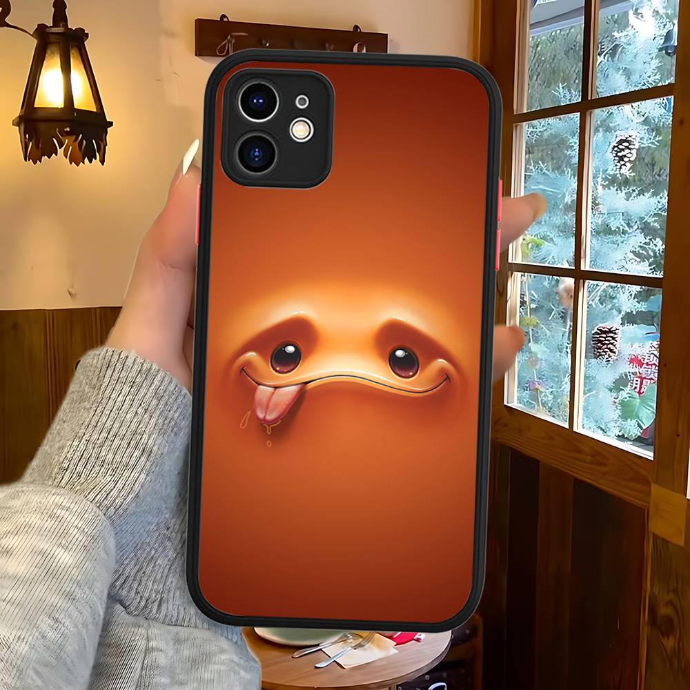Funny Face Matte Translucent Phone Case For Iphone 16 ProMax 15 14 13 12 11 X XS PRO Plus