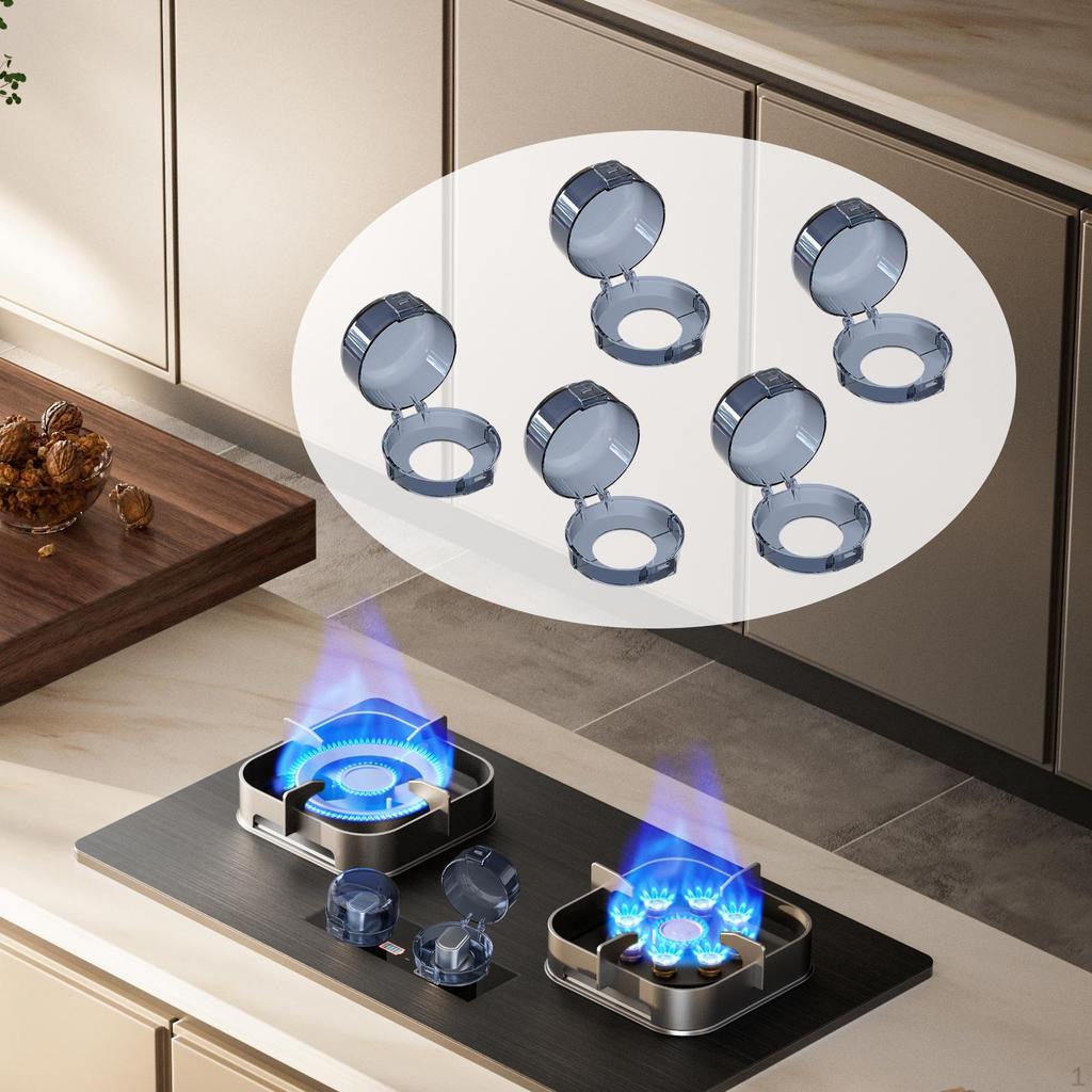 5 Pieces Knob Covers Gas Electric Oven Locks Protecting Kids Pets
