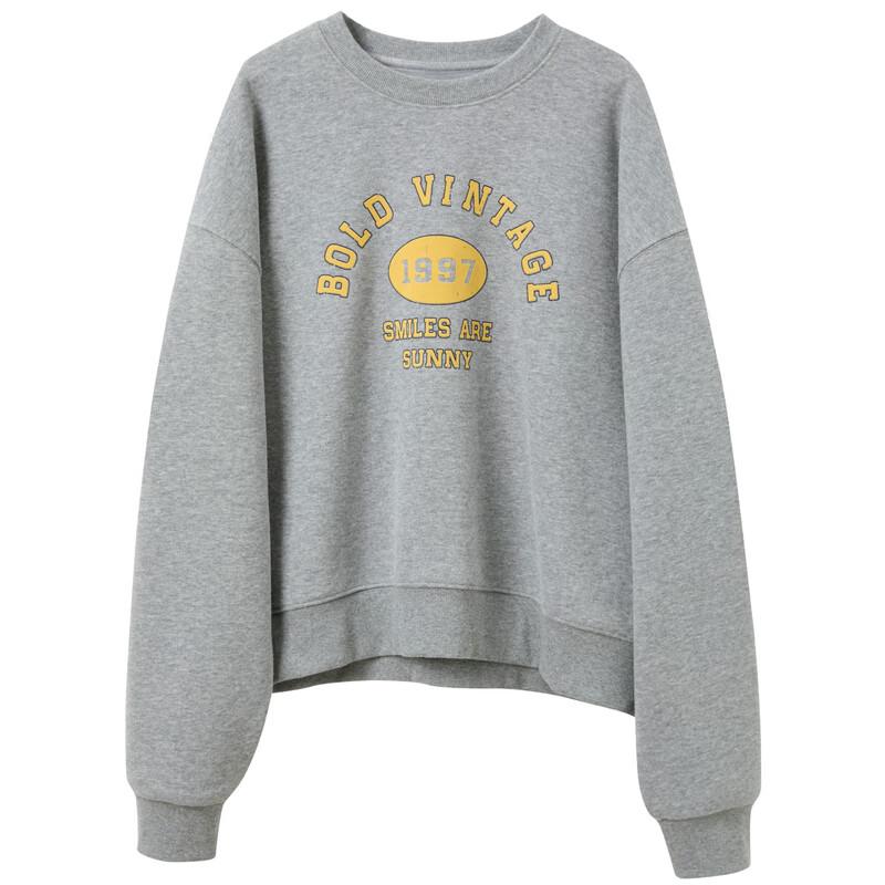 Sancai Women's 2025 Winter Letter Print Fleece Lined Pullover Sweatshirt