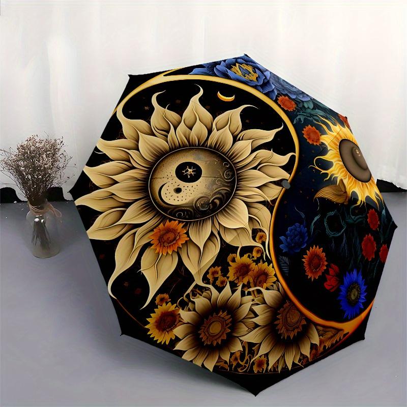 Yin Yang Floral Harmony: Aesthetic Artwork for Walls Umbrella, Christmas Gift Y384