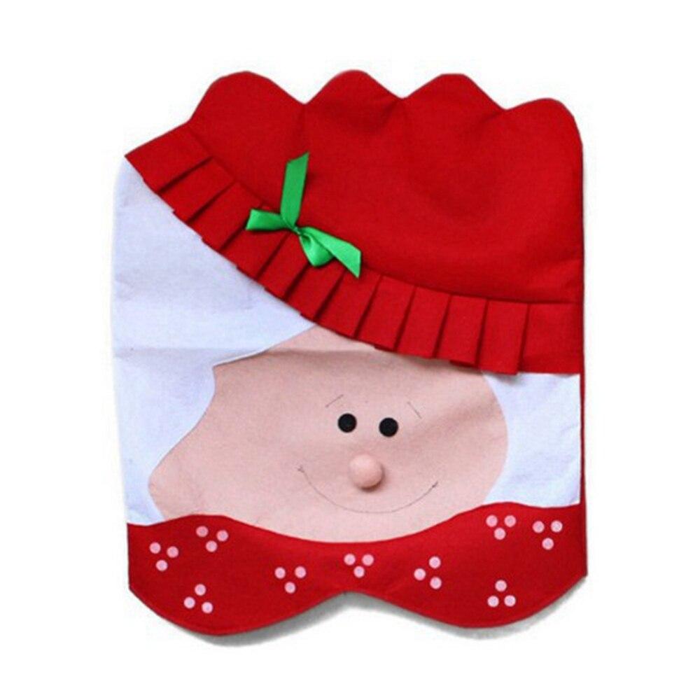 Jule Stoltrekk Spisebord Rød Nisselue Stolryggdeksel Nyttår Jul Hjemmedekorasjon Ornament