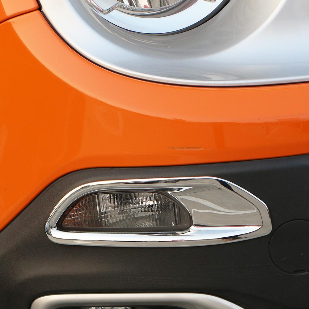 For Jeep Renegade 2015-2017 Car Daytime Lights Running Light Fog Lamp Cover Front Bumper Lights ABS Chrome Accessories