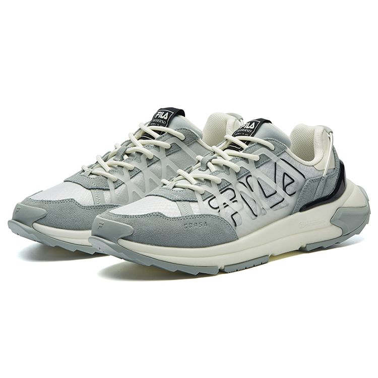 Fila Heritage-FHT Casual Retro Mesh Low-Top Running Shoes Men Sneaker Silver Gray F12M134145FSG