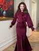 Ladies Floral Print Long Sleeve Maxi Dress Pleated Formal Party Dress
