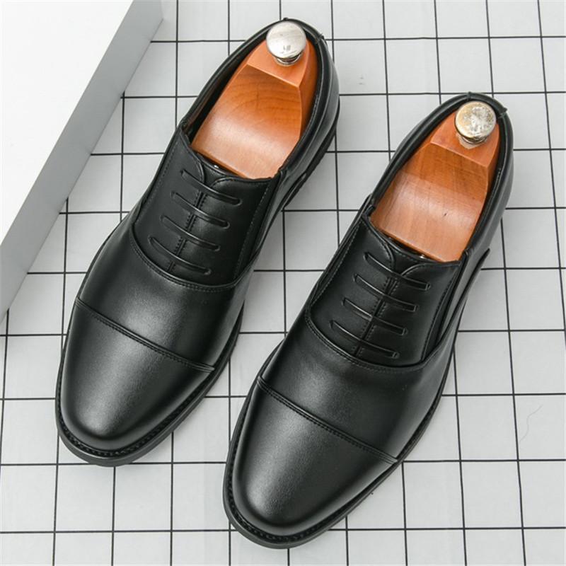 Fashion Classics Designer New Black Brown Men's Pointed Lace Up Oxford Shoes Gentleman Wedding Dress Homecoming Formal Wedding Footwear