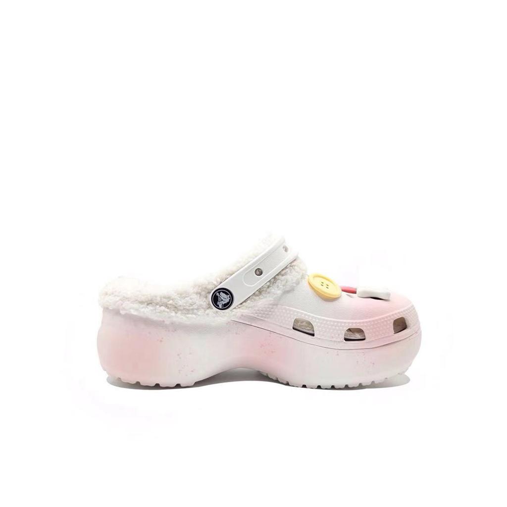 Crocs Classic Platform Clog Peach Blind MH Plan Casual Versatile Fashion Accessories Hole Shoes Women's Pink