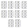 10PCS DIY Craft White Painting Tray Plastic Rectangular Watercolor Palette 6 Round Wells Art Paint Tray Palette Painters