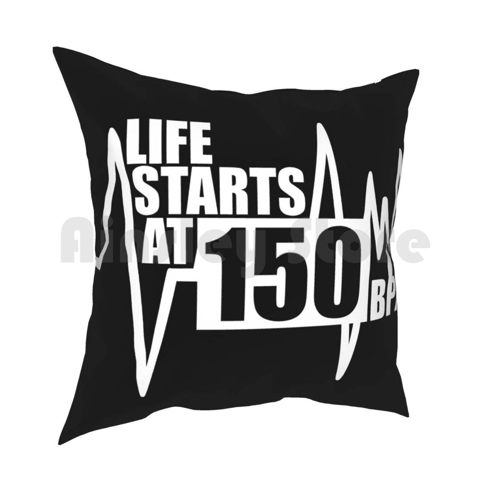 Life Starts At  Bpm Pillow Case Printed Home Soft Throw Pillow Hardstyle Rawstyle Hardcore Hard Dance Hard Dance 30x30cm 12x12in