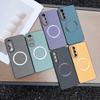 Magsafe Magnetic Plain Leather Case For OnePlus Nord 5 4 Ce 5 One Plus 13s 13T 13R 13 12 Ace 5 3 Cloth Wireless Charging Cover