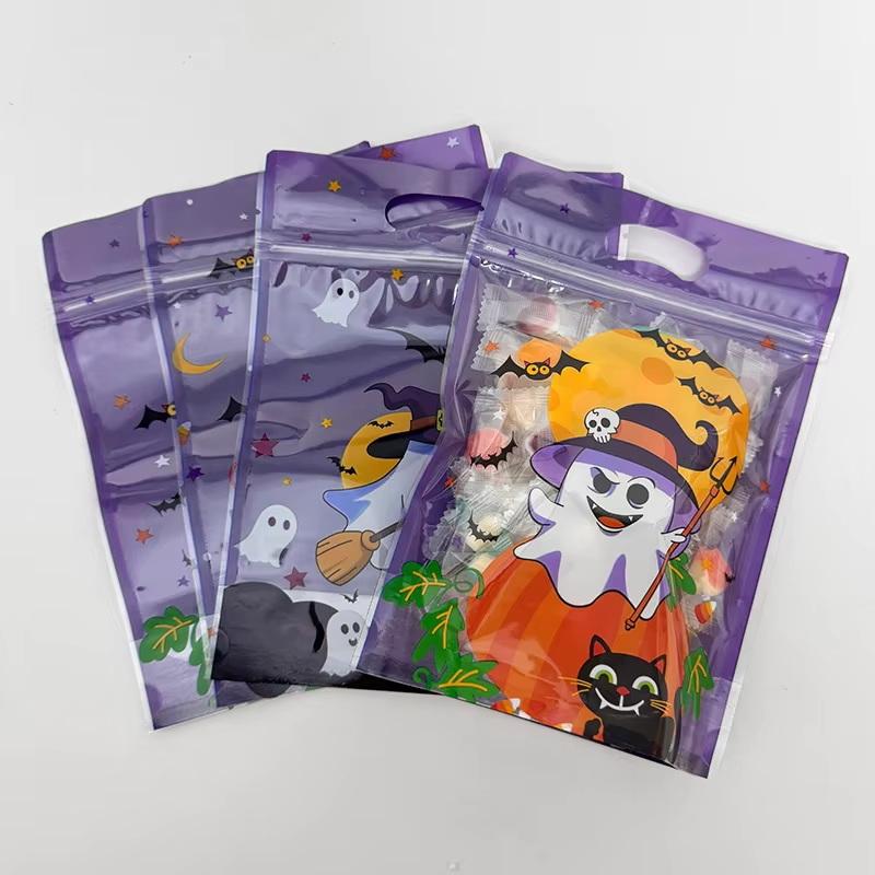 50Pcs Halloween Candy Bag Cartoon Pumpkin Ghost Gift Cookies Bags Halloween Party Decor Kids Trick Or Treat Favors