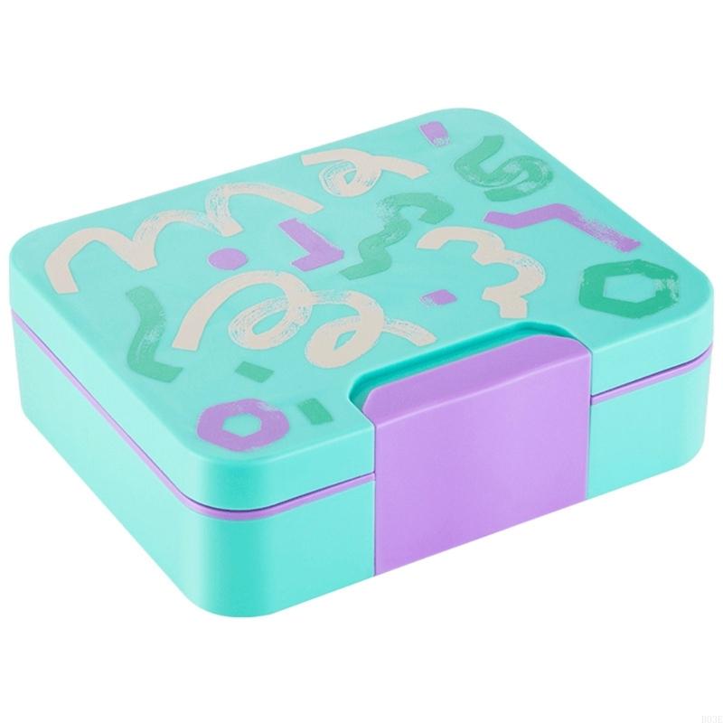 Kinder Lunchbox Set mit 3 Fächern, Behälter und kleiner Tasse, Auslaufsicher für Schulessen und Kita-Mahlzeiten B03E