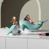 Nordic Adorable Whale Girl Small Ornaments Anime Living Room Tabletop Girl Room Home Decoration Unique Gift Durable