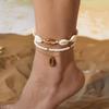 Bohemian Multilayer Rice Bead & Shell Anklet Set