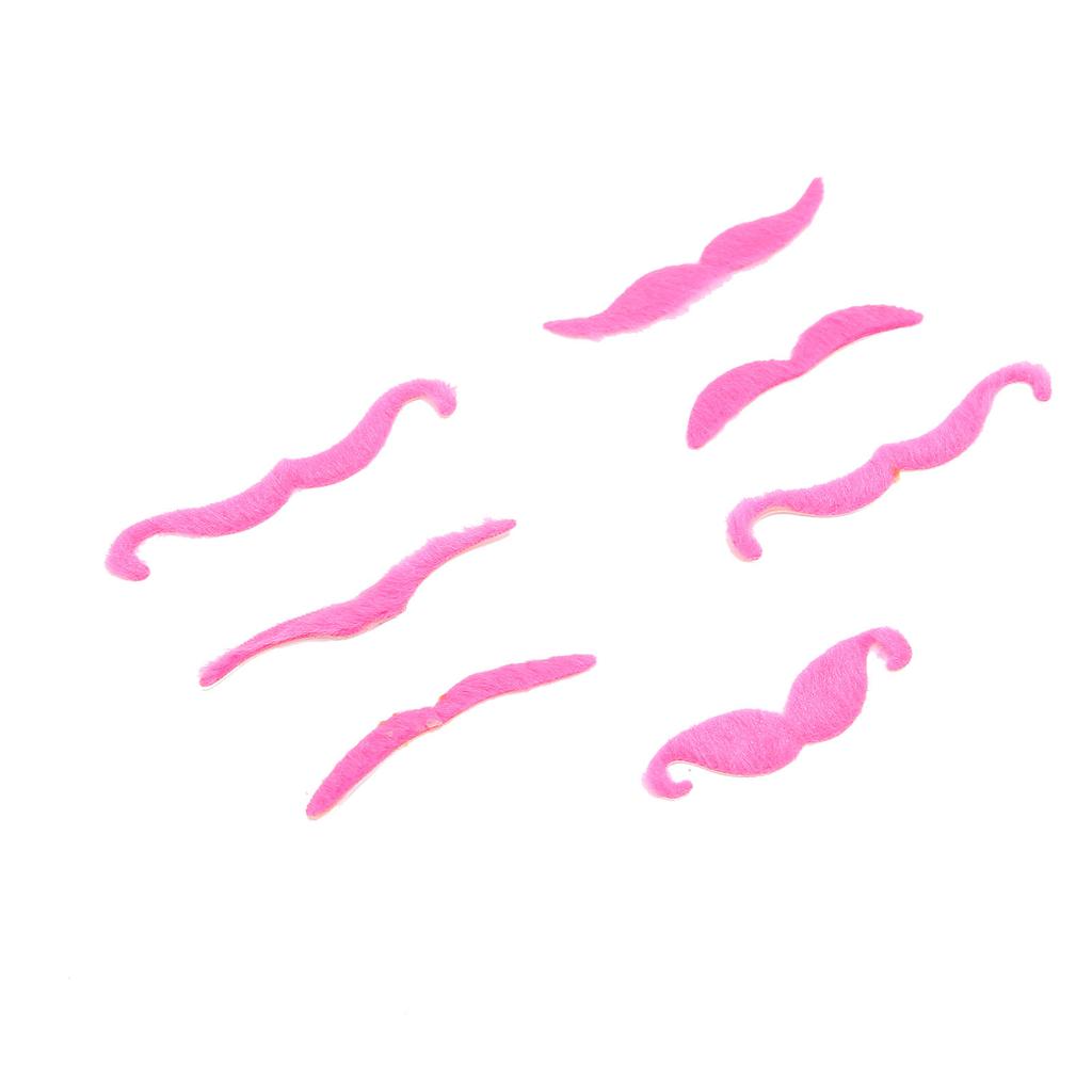 7pcs Fake Mustaches Novelty Cosplay Costume Beard for Birthday Halloween Party Pink