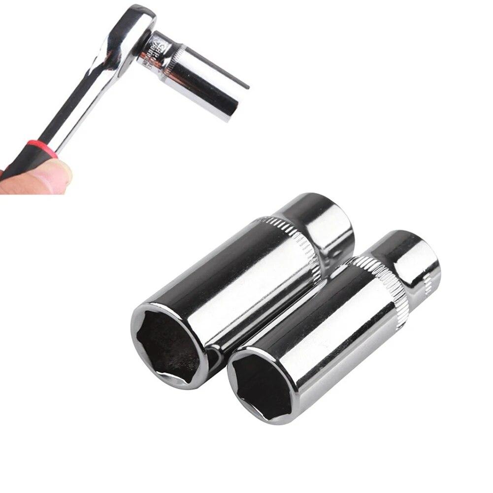 1pc 1/4 Hex Socket Adapter Chromium-vanadium Steel Deep Socket Wrench Head Sleeve For Ratchet Wrench Auto Repair Hand Tool