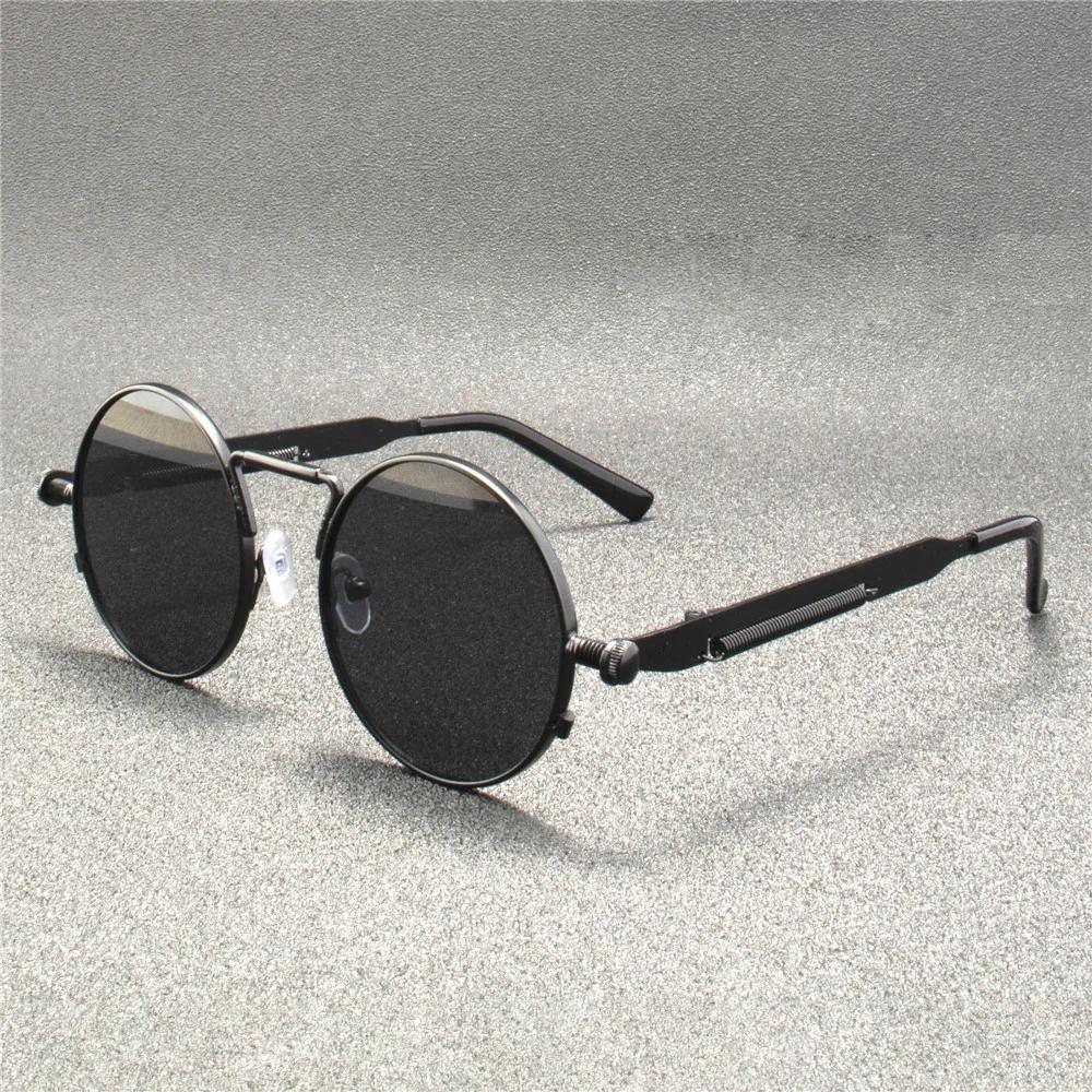 Vintage Punk Style Sunglasses Men Retro Round Metal Frame Women Sun Glasses Fashion Eyewear  Mujer