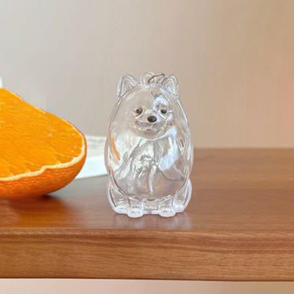 Transparent Dog Fur Storage Pendant Fur Storage Capsule Handmade Design Dog Shape Keychain DIY Accessories