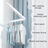 Household Folding Clothes Hanger Aluminum Alloy Wall Mount Retractable Clothes Rack for Indoor Outdoor Space Saving