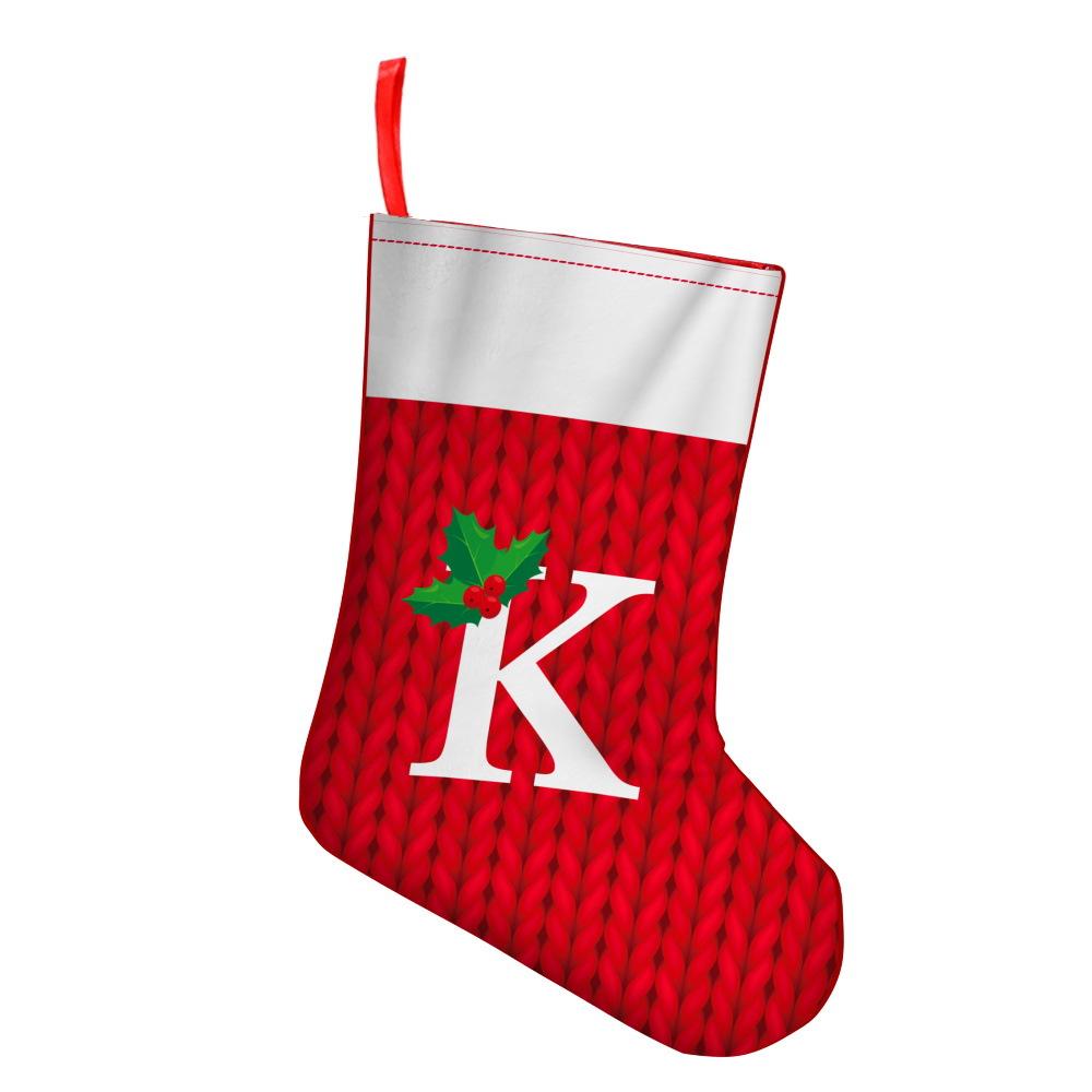 Printed Alphabet Christmas Stockings Decorations Christmas Window Fireplace Pendant Scene Arrangement Props