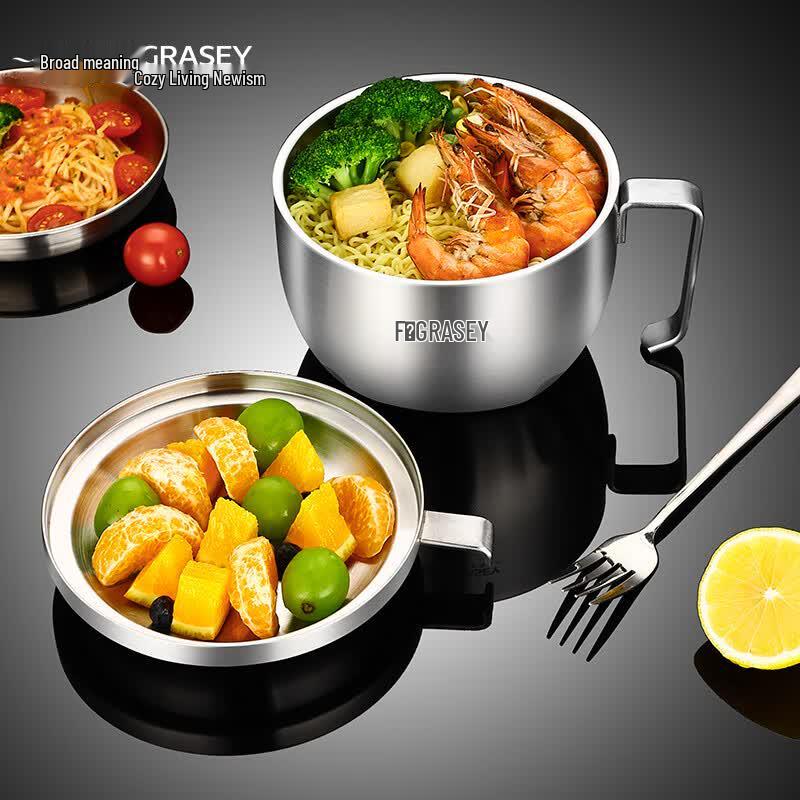 304 Stainless Steel Instant Noodle Bowl with Lid