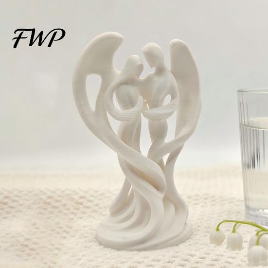 Integrated Molding Ornament Angel Mother And Child Ornaments 3D Printed Smooth Lines Spiritual Protection Gift Compact Decorative Figurine Symbolizing
