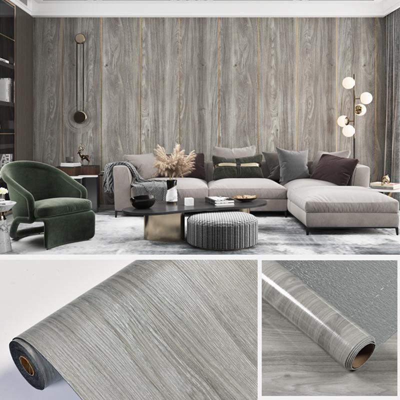 3/10m Wood Grain PVC Floor Stickers Self-adhesive Waterproof Living Room Bedroom Cabinet Stickers Home Thickening