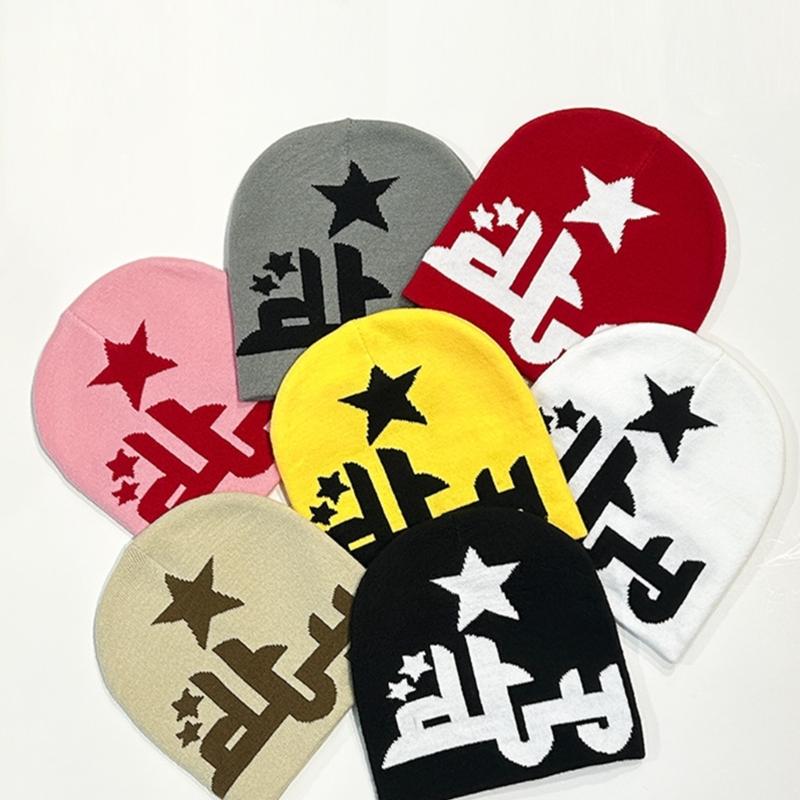 Casual Jacquard Star Hat Knit Windproof Hat for Adult Autumn Winter Cycling