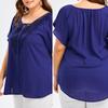 Bluzka damska plus size z dekoltem w serek, rozkloszowanymi rękawami, casualowy top, sukienki damskie plus size, odzież damska plus size, duży rozmiar 4XL 5XL