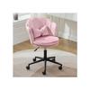 Chaise de bureau - MUVOE - Pétale - Velours rose - Dossier en pétale - Coussin lombaire papillon