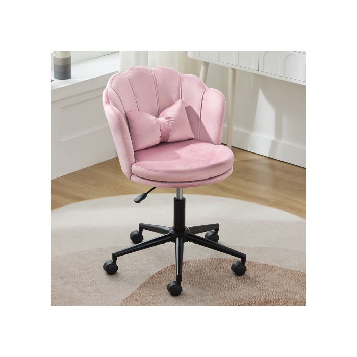 Siège de bureau, dossier en forme de pétale, coussin lombaire en forme de papillon, réglable en hauteur, coussin d'assise souple