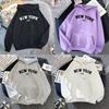 New York Letter Number Hoodie For Women With Polyester Fabric Casual Fall