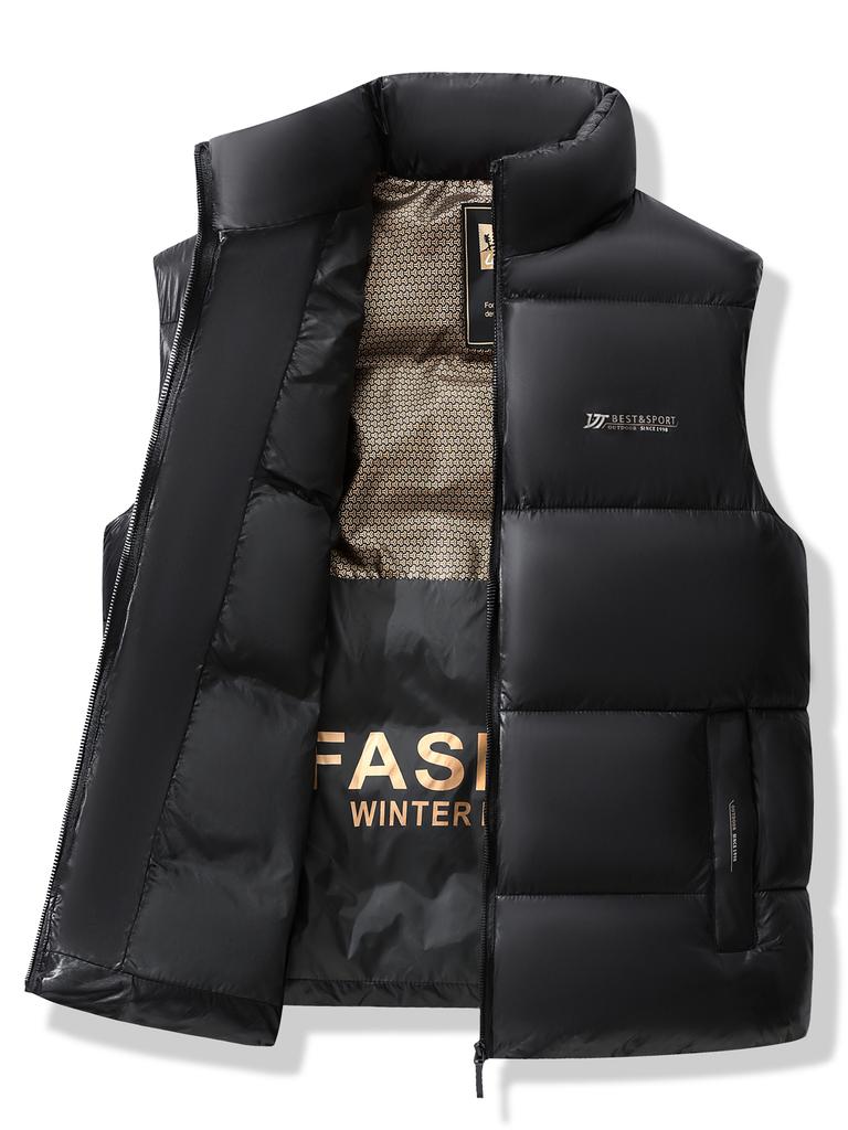 New Men's Cotton Vest, Warm and Thick Sleeveless Cotton Vest, Casual Sports Outdoor Men's Clothing, Shoulder Cutting