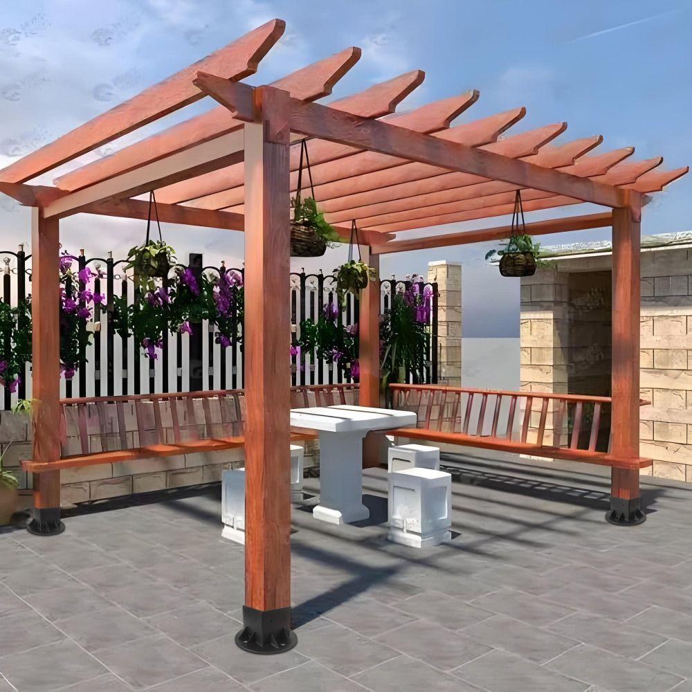 2pcs 2X2 Square Fence Pole Flange Base Rust Resistant PostBase Brackets  Outdoor Projects