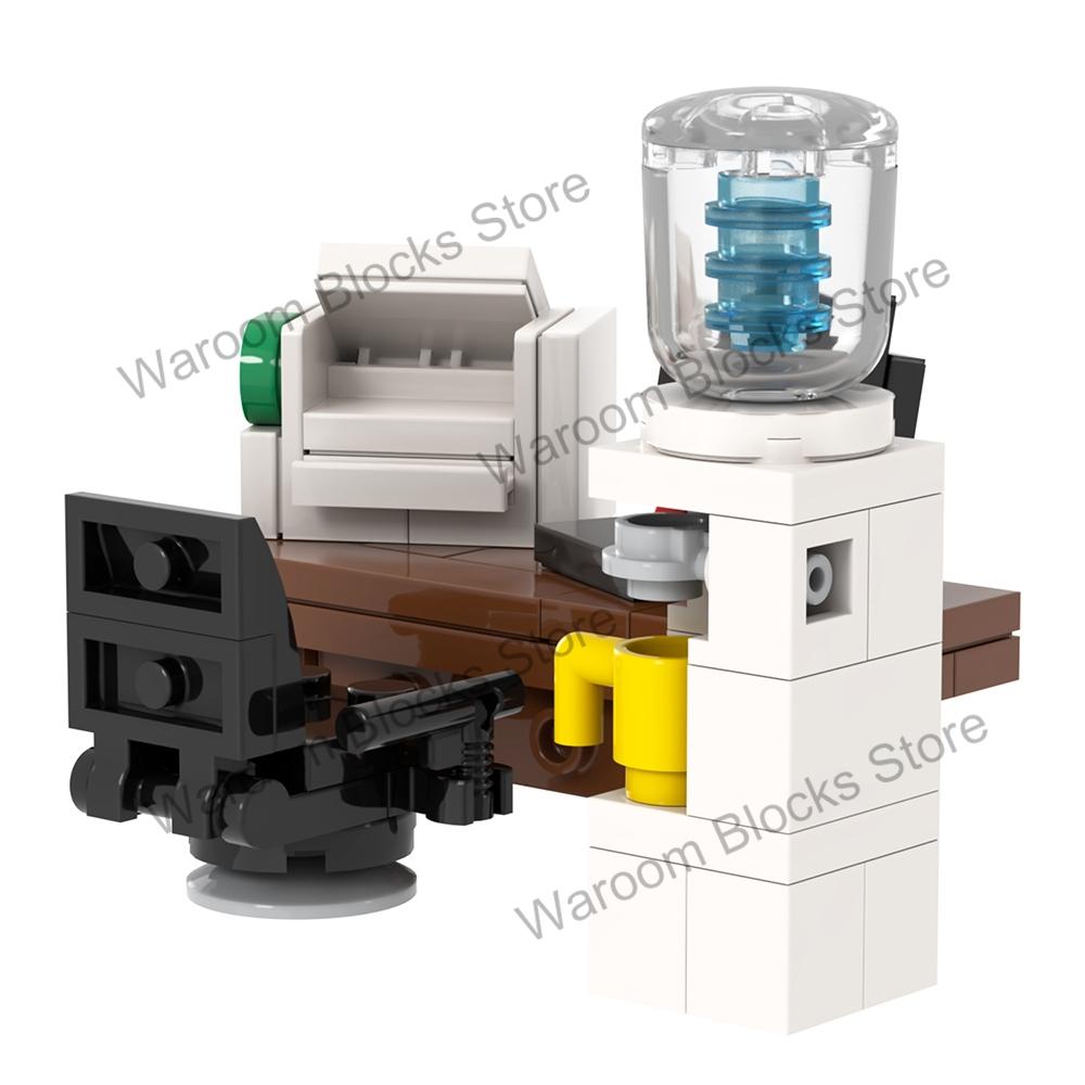 MOC City Bricks Počítačové stoly Nábytek Herní Kancelář Kompatibilní Figurky Stavebnice Kreativní Hračky Pro Děti Dospělé Dárek