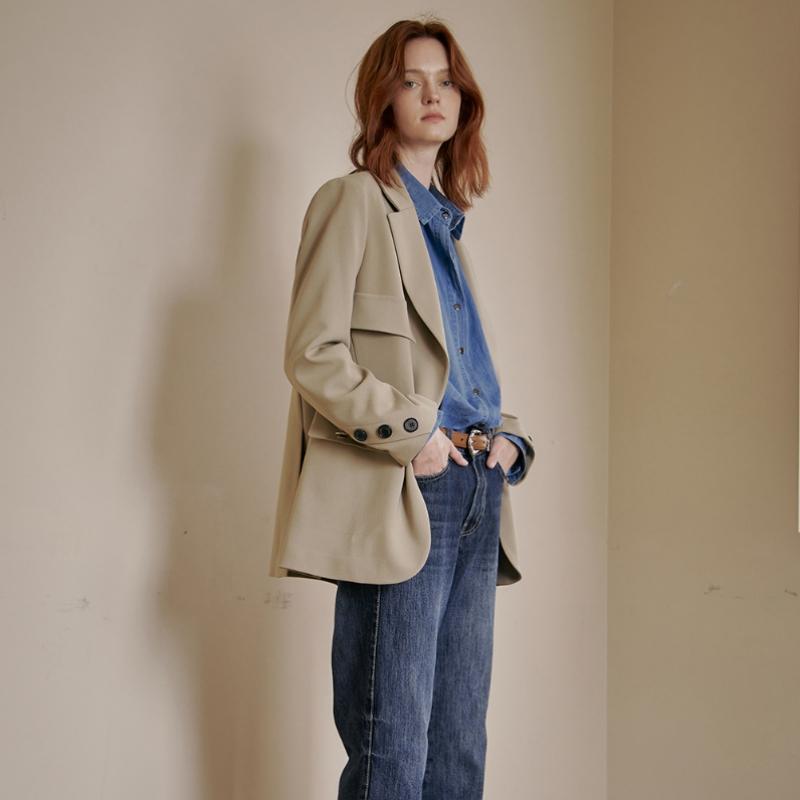 Maxza Diagonal Button Flap Pocket Single Jacket Cd03qj304on