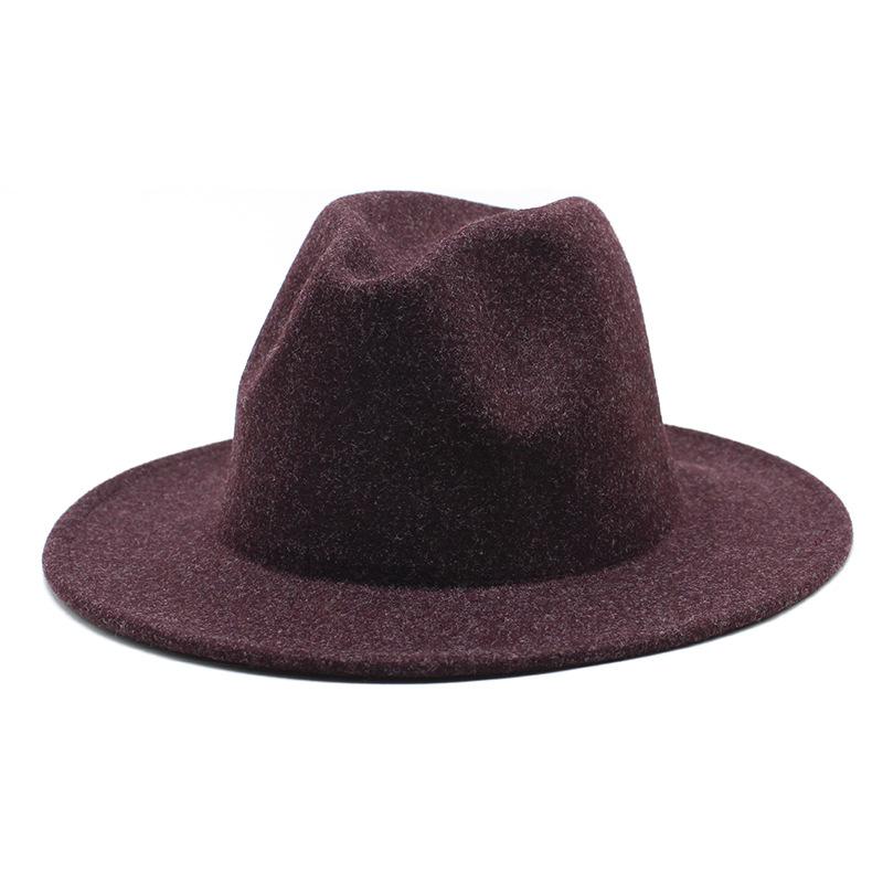 High-Quality Woolen Top Hat Women'S British Retro Rolled-Brimmed Jazz Hat Men'S Casual Felt Hat Top Hat Lmn431