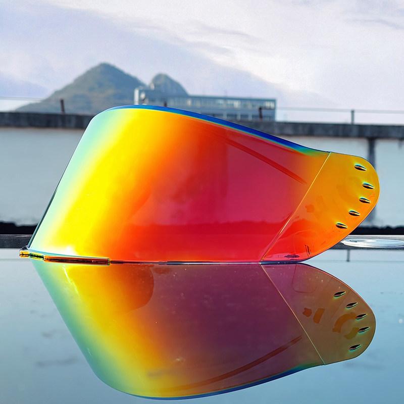 ORZ+966+helmet Lens+transparent+brown+silver Plated+colored+iridescent Mirror