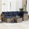 VidaXL Garden Lounge Set with Cushions 7 Pcs Grey Braided Resin 3325297