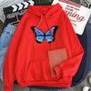 Korean Butterfly Hoodie Harajuku Streetwear Trend Gradient Graphic Print Women Oversize with Pocket Long Sleeve Aesthetic Hoodie
