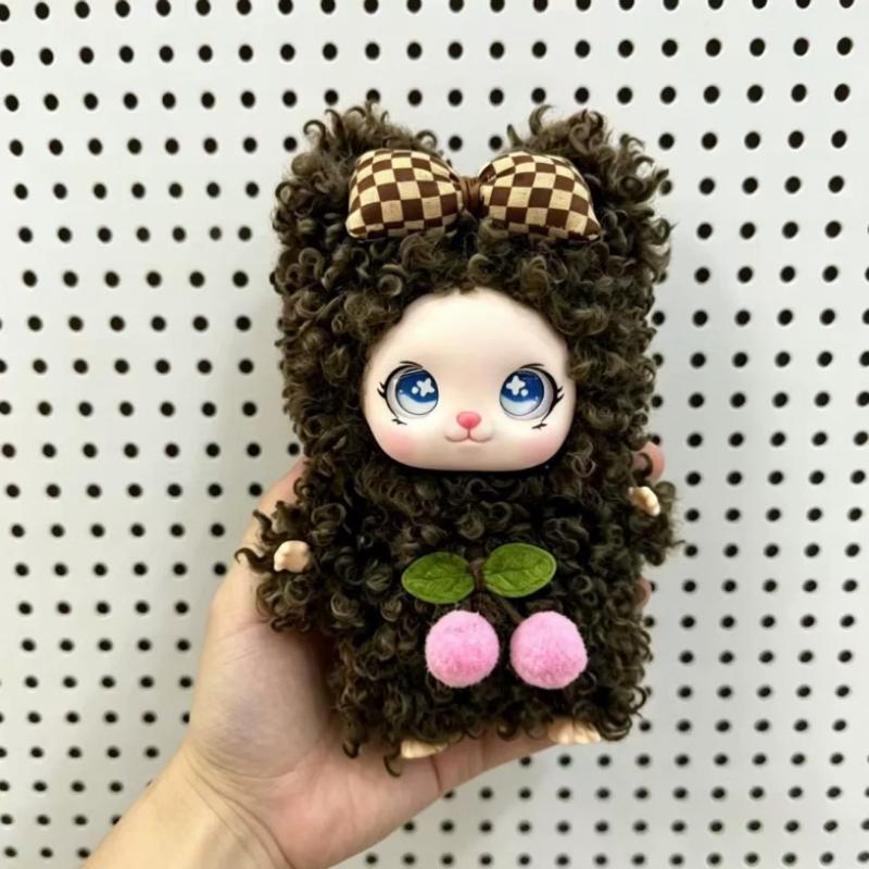 Cute Bowknot Vinyl Face Plush Doll Pendant Keychain Backpack Hangings Decoration Gifts