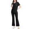 Ladies' Comfortable And Casual Solid Color Short Sleeved Pants Protective Suit Set